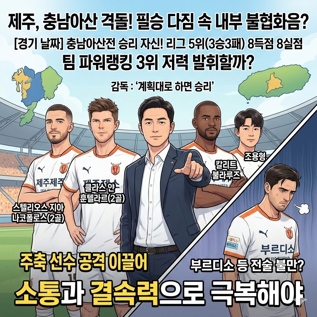 제주 감독 [계획대로면 승리]…내홍 잠재울까